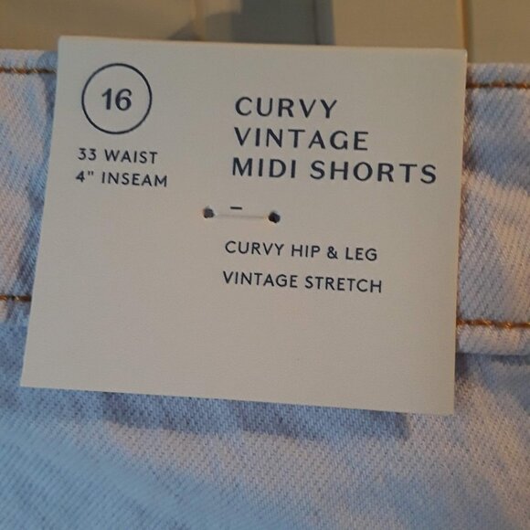 Curvy Vintage Midi Cut Off Shorts Size 16 - Picture 8 of 14